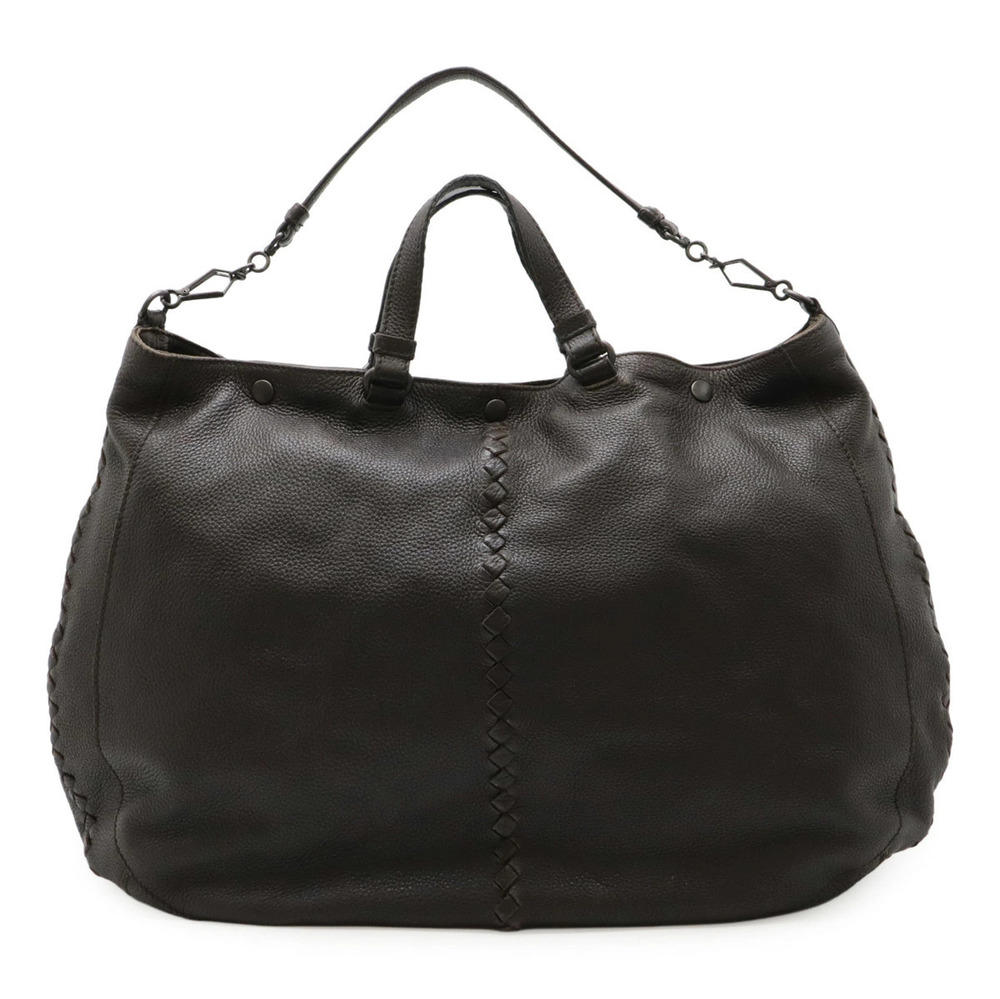 BOTTEGA VENETA Intrecciato Handbag Tote Bag Leather Brown